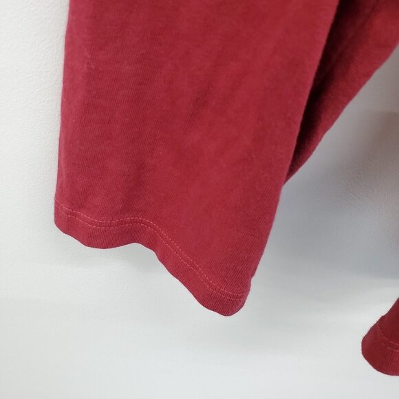 Life Is Good Womens Snowflake Long Sleeve Crusher Tee Size XL Maroon Red V-Neck - Picture 7 of 14